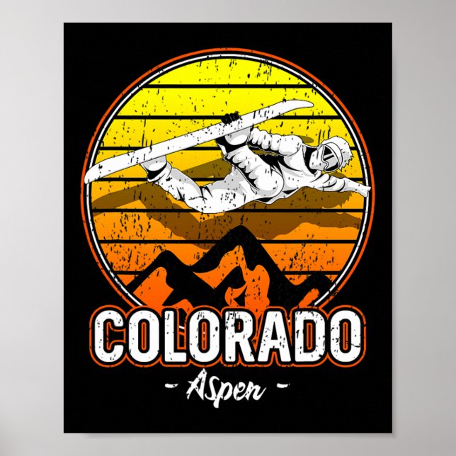 Aspen Colorado Snowboarding  Poster (Front)