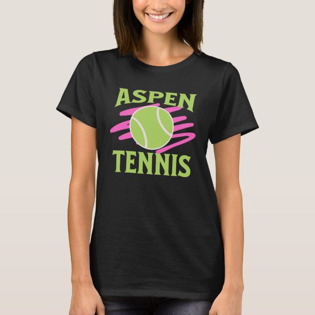 Aspen Colorado Tennis Player T-Shirt (Front)