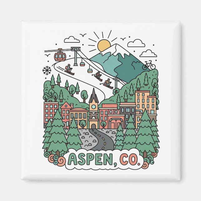 Aspen Colorado Travel Magnet (Front)