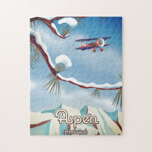 Aspen Colorado travel poster Jigsaw Puzzle
