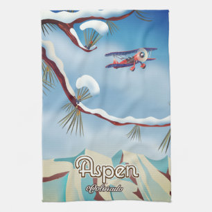 Aspen Colorado travel poster Tea Towel