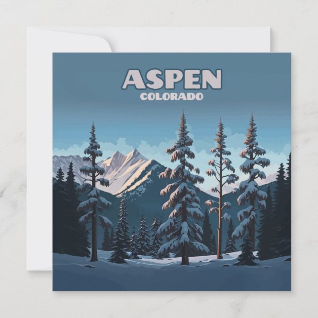 Aspen Colorado Trees Snow Mountains Retro (Front)