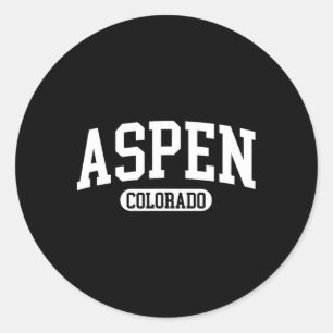 Aspen Colorado Winter Ski Skiing Gift Classic Round Sticker
