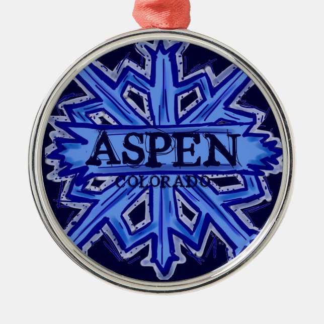 Aspen Colorado winter snowflake ornament (Front)