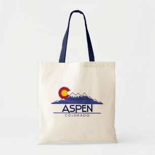 Aspen Colorado wood mountains tote bag