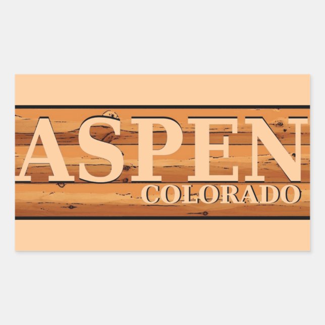 Aspen Colorado wooden log sign Rectangular Sticker (Front)