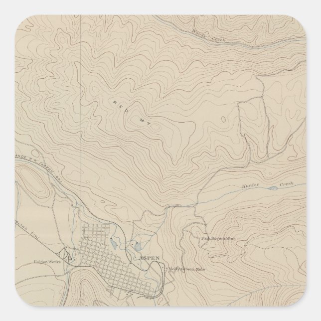 Aspen District Square Sticker (Front)