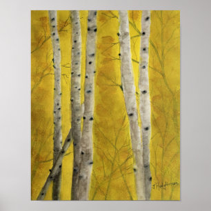 ASPEN FOREST WATERCOLOR POSTER