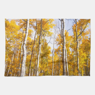 Aspen Groove Yellow Fall Leaves Tea Towel