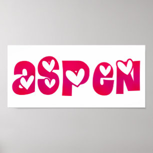 Aspen in Hearts Poster