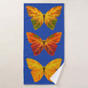 Aspen Leaf Butterflies Bath Towel Set