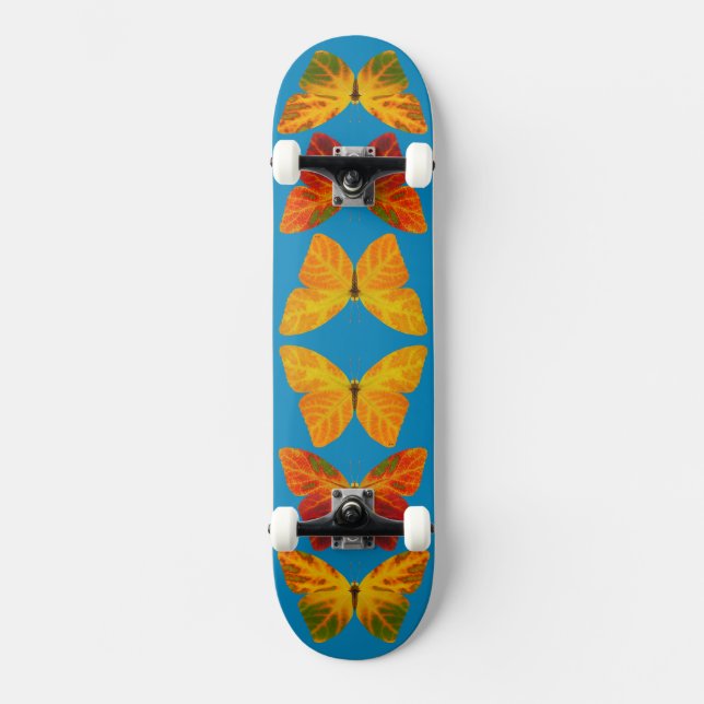 Aspen Leaf Butterflies Skateboard (Front)