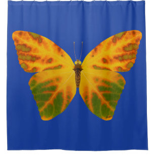 Aspen Leaf Butterfly 1 Shower Curtain