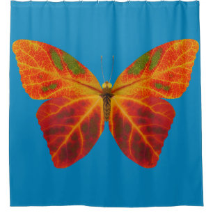 Aspen Leaf Butterfly 2 Shower Curtain