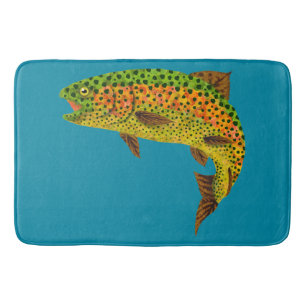 Aspen Leaf Rainbow Trout 1 Bath Mat