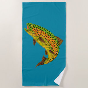 Aspen Leaf Rainbow Trout 1 Beach Towel