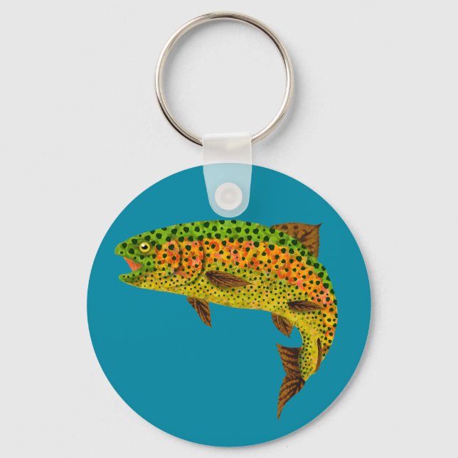 Aspen Leaf Rainbow Trout 1 Key Ring (Front)