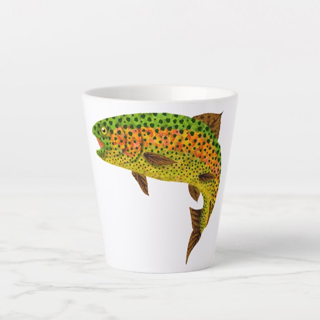 Aspen Leaf Rainbow Trout 1 Latte Mug (Front)