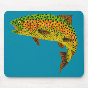 Aspen Leaf Rainbow Trout 1 Mouse Pad