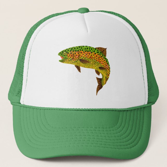 Aspen Leaf Rainbow Trout 1 Trucker Hat (Front)