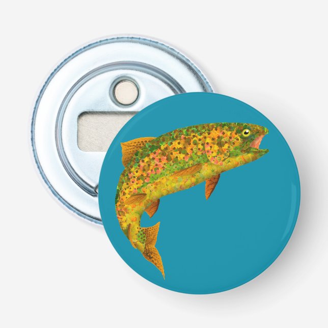 Aspen Leaf Rainbow Trout 2 Bottle Opener (Front)
