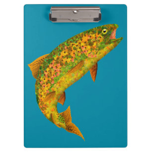 Aspen Leaf Rainbow Trout 2 Clipboard