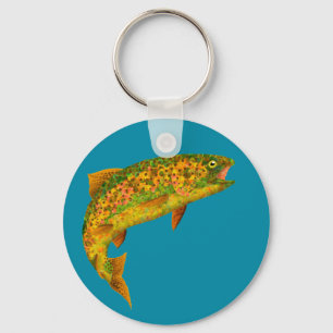 Aspen Leaf Rainbow Trout 2 Key Ring