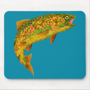 Aspen Leaf Rainbow Trout 2 Mouse Pad