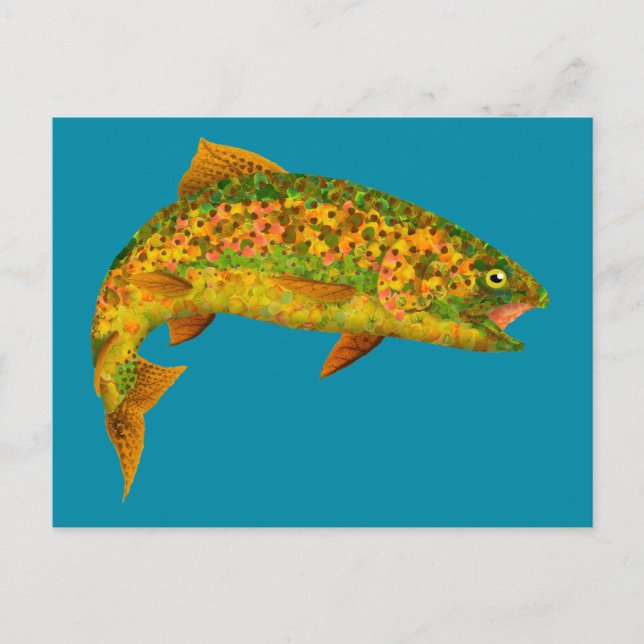 Aspen Leaf Rainbow Trout 2 Postcard (Front)