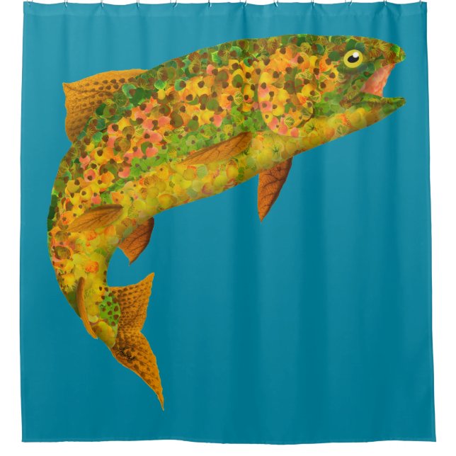 Aspen Leaf Rainbow Trout 2 Shower Curtain (Front)