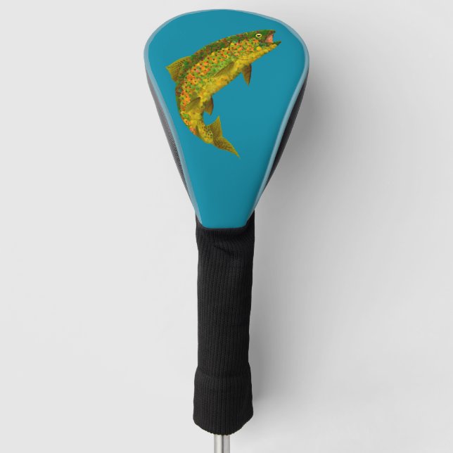 Aspen Leaf Rainbow Trout 3 Golf Head Cover (Front)