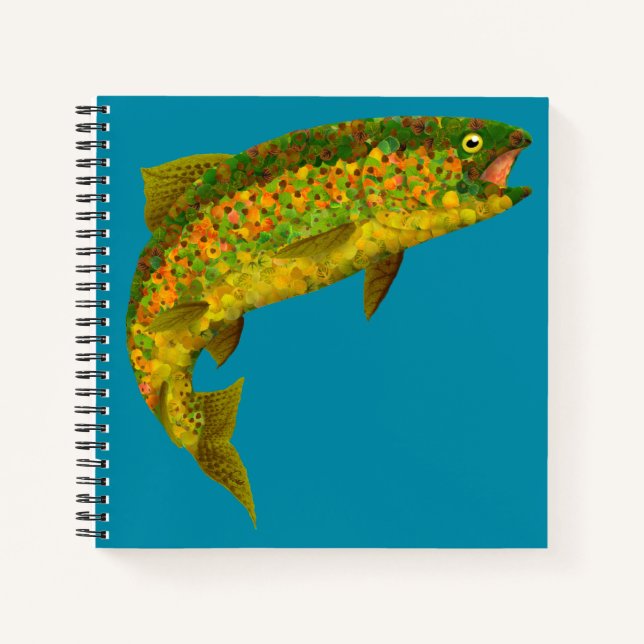 Aspen Leaf Rainbow Trout 3 Notebook (Front)