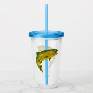 Aspen Leaf Rainbow Trout 4 Acrylic Tumbler
