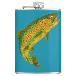 Aspen Leaf Rainbow Trout 4 Hip Flask