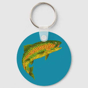 Aspen Leaf Rainbow Trout 4 Key Ring