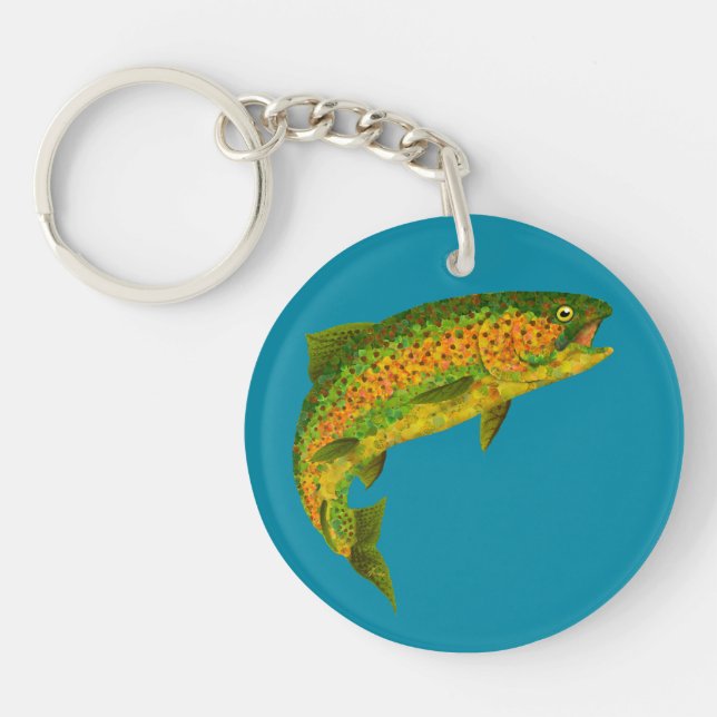 Aspen Leaf Rainbow Trout 4 Key Ring (Front)