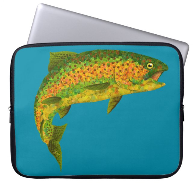 Aspen Leaf Rainbow Trout 4 Laptop Sleeve (Front)