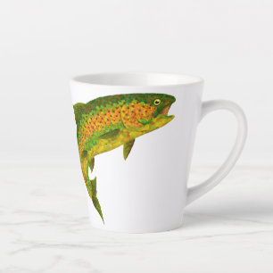 Aspen Leaf Rainbow Trout 4 Latte Mug