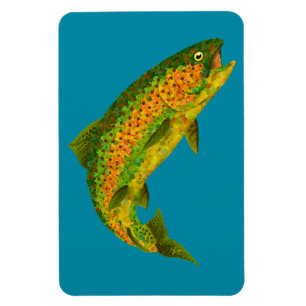 Aspen Leaf Rainbow Trout 4 Magnet