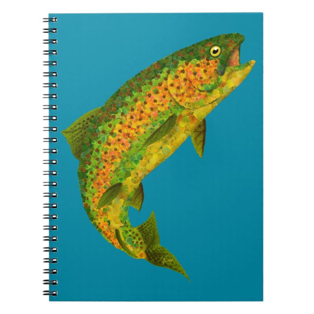 Aspen Leaf Rainbow Trout 4 Notebook (Front)