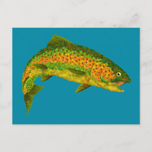 Aspen Leaf Rainbow Trout 4 Postcard