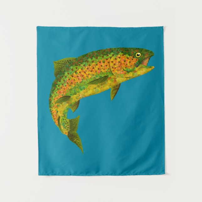 Aspen Leaf Rainbow Trout 4 Tapestry (Front)