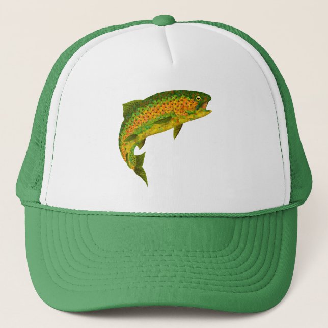 Aspen Leaf Rainbow Trout 4 Trucker Hat (Front)