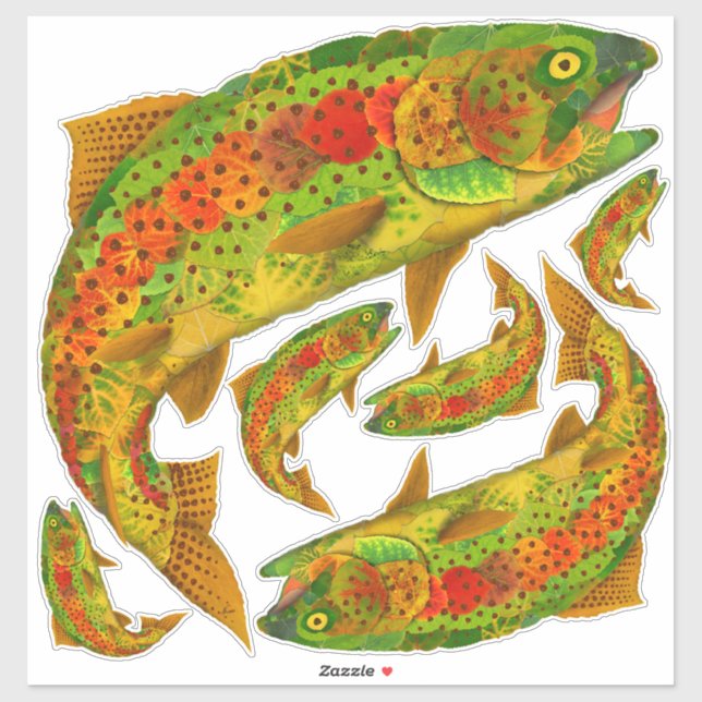 Aspen Leaf Rainbow Trout 5 (Sheet)