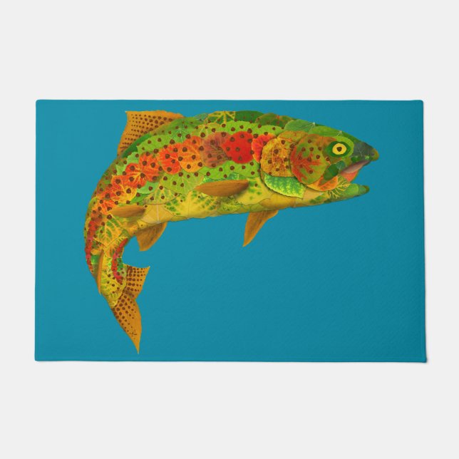 Aspen Leaf Rainbow Trout 5 Doormat (Front)