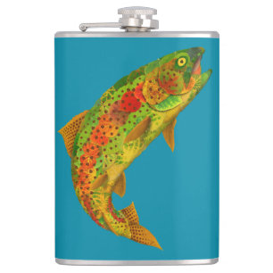 Aspen Leaf Rainbow Trout 5 Hip Flask