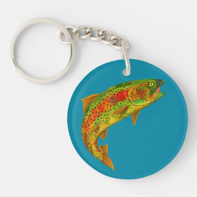 Aspen Leaf Rainbow Trout 5 Key Ring (Front)