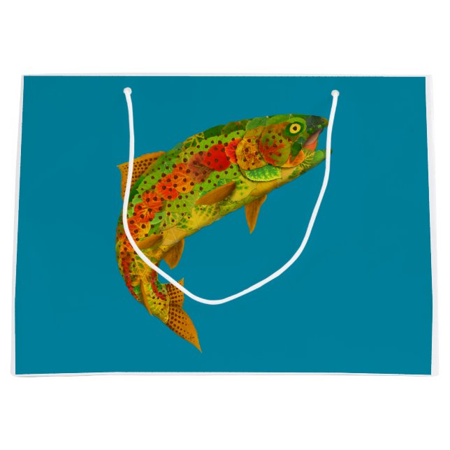 Aspen Leaf Rainbow Trout 5 Large Gift Bag (Front)