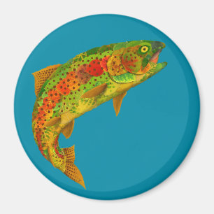 Aspen Leaf Rainbow Trout 5 Magnet