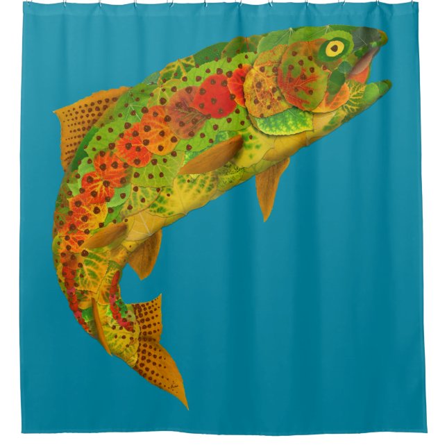 Aspen Leaf Rainbow Trout 5 Shower Curtain (Front)